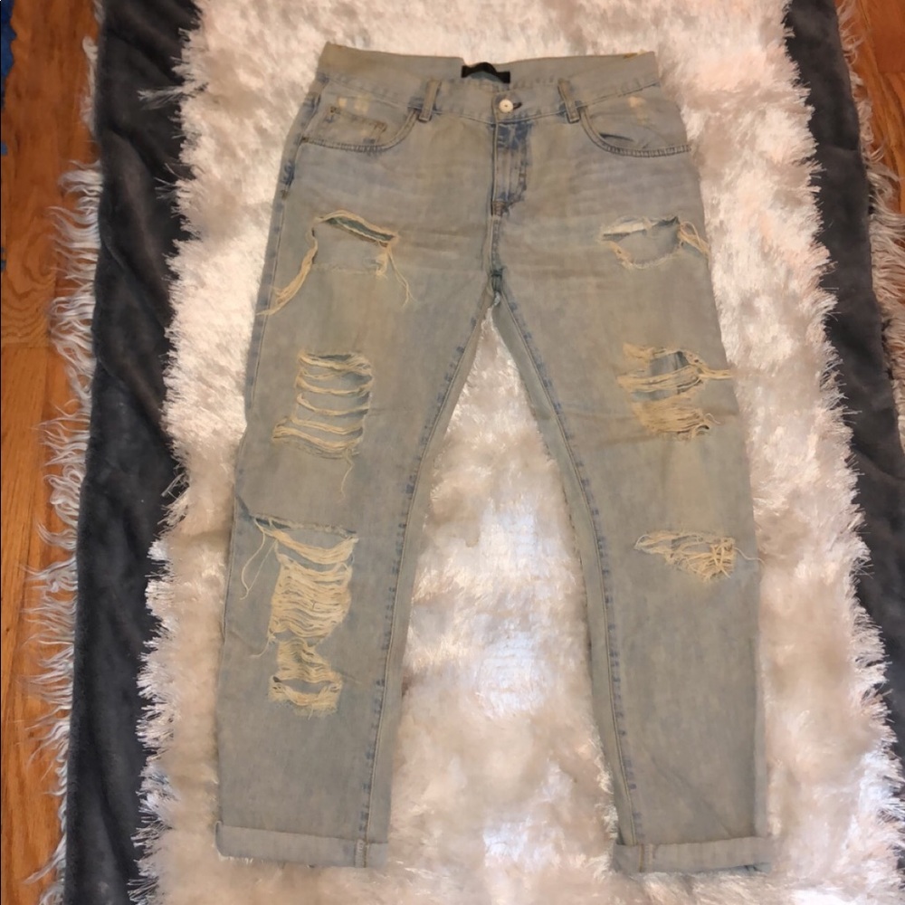 Destressed jeans